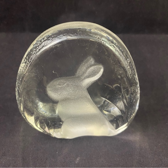 Lead Crystal Bunny Rabbit Paperweight Zajecar Yugoslavia - Picture 4 of 8